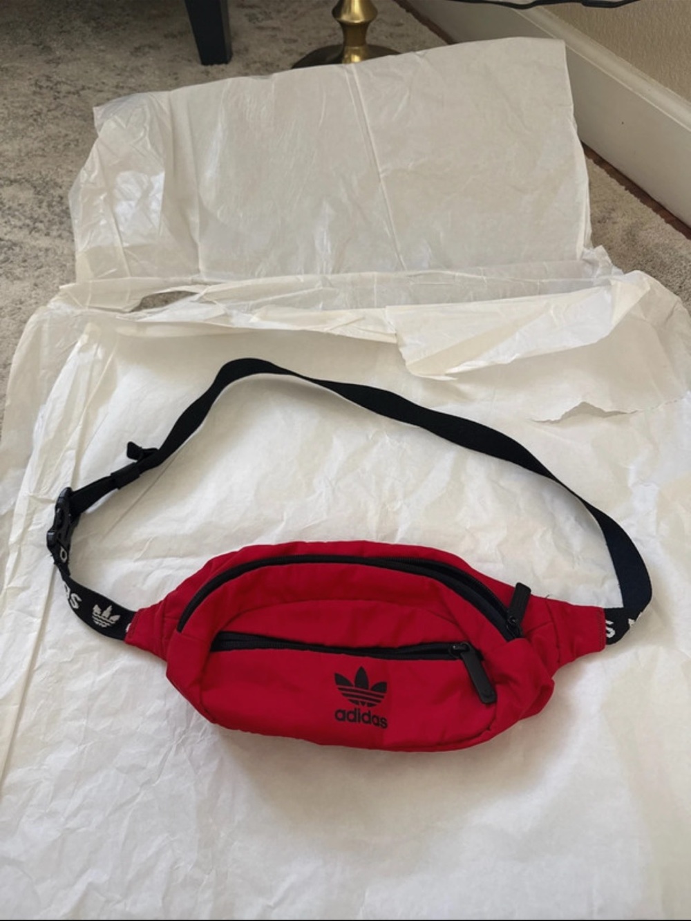adidas Red Waist Bag with Black Strap